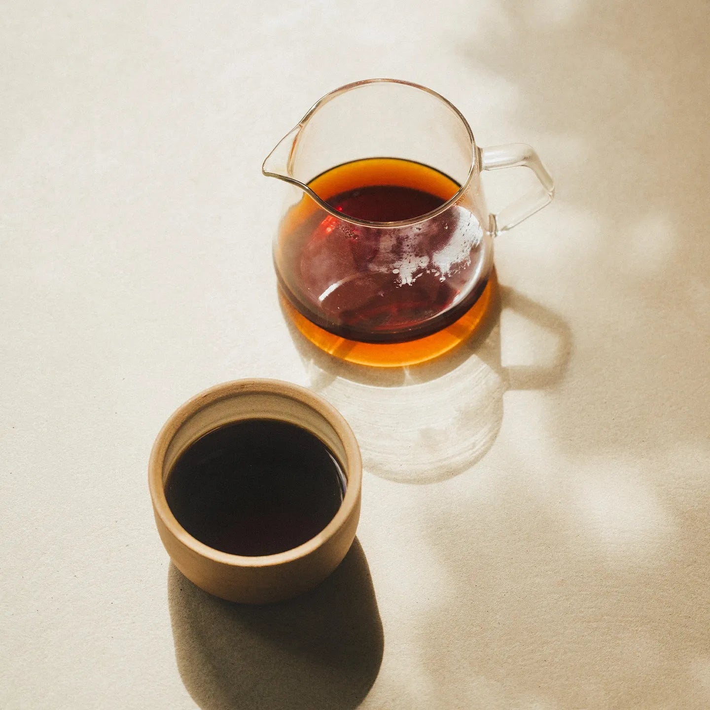 Filter coffee next to glass coffee server