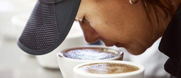 Elena Mierisch smelling coffee aroma