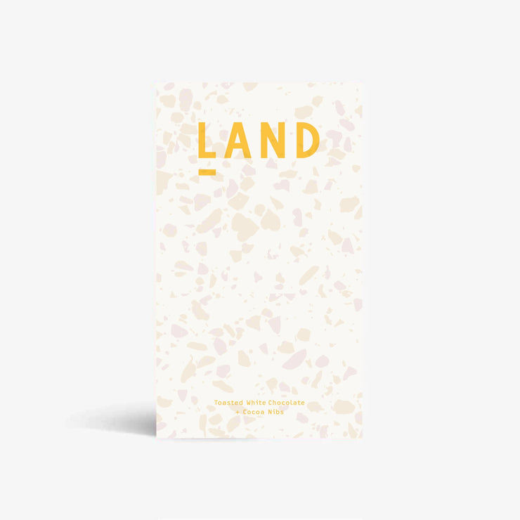 Land Chocolate - 38% Toasted White Chocolate with Cocoa Nibs